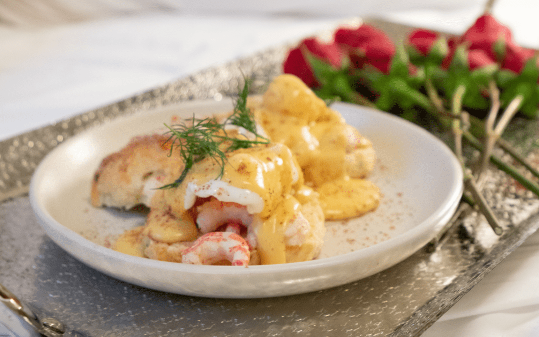 RECIPE: Wild BC side stripe shrimp Benedict